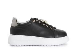 Cafè Noir C1DE1005N001390 Leder-Sneakers MIT SCHMUCK-Accessoire Nero 39 von CAFèNOIR