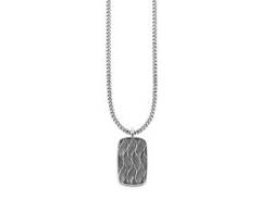 Kette mit Anhänger CAÏ "925/- Sterling Silber rhodiniert Wellen" Halsketten Gr. 60cm, Silber 925 (Sterlingsilber), Länge: 60 cm Breite: 15.0 mm, silberfarben (silbergrau) Herren Ketten mit Anhänger von CAI