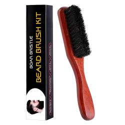 Premium Bartbürste - Sanfte Wildschweinborsten - Bartpflegebürste für Männer - Glättet und fördert das Bartwachstum - Geeignet für Bartöle und Balsame - Unverzichtbar für Bartpflege-Sets von CAIHINIER