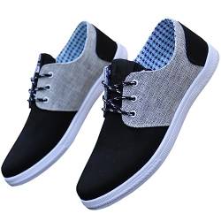 Herren Canvas Low Top Schuhe Skate Schuhe Mode Sneaker für Männer Bequeme Walking Casual Schuhe von CAIJ
