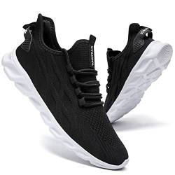 CAIQDM Herren Laufschuhe Laufschuhe Fitness Sport Freizeitschuhe Bequemes Leichtgewicht Atmungsaktiv Schwarz Weiß 42 EU von CAIQDM