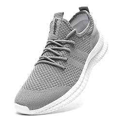 CAIQDM Schuhe Herren Laufschuhe Sneaker Outdoor Sportschuhe Turnschuhe Männer Joggingschuhe Atmungsaktiv Running Shoes Men Walking Schuhe Freizeitschuhe Fitness Schuhe Grau 47 EU von CAIQDM