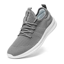 CAIQDM Schuhe Herren Laufschuhe Sneaker Outdoor Sportschuhe Turnschuhe Männer Joggingschuhe Atmungsaktiv Running Shoes Men Walking Schuhe Freizeitschuhe Fitness Schuhe Grau 48 EU von CAIQDM