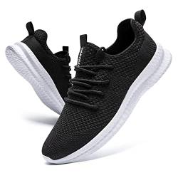 CAIQDM Schuhe Herren Laufschuhe Sneaker Outdoor Sportschuhe Turnschuhe Männer Joggingschuhe Atmungsaktiv Running Shoes Men Walking Schuhe Freizeitschuhe Fitness Schuhe Schwarz Weiß 39 EU von CAIQDM