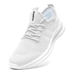 CAIQDM Schuhe Herren Laufschuhe Sneaker Outdoor Sportschuhe Turnschuhe Männer Joggingschuhe Atmungsaktiv Running Shoes Men Walking Schuhe Freizeitschuhe Fitness Schuhe Weiß 48 EU von CAIQDM