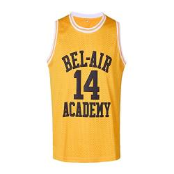 CAIYOO #14 The Fresh Prince of Bel Air Academy Basketball Trikot für Herren 90er Jahre Hip Hop Kleidung für Party, gelb, L von CAIYOO