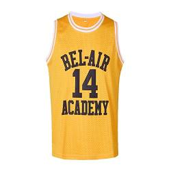 CAIYOO #14 The Fresh Prince of Bel Air Academy Basketball Trikot für Herren 90er Jahre Hip Hop Kleidung für Party, gelb, Mittel von CAIYOO