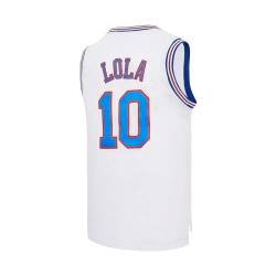 CAIYOO LOLA #10 Bunny Space Herren Movie Jersey Herren Basketball Trikot S-XXXL, Weiß10, S von CAIYOO