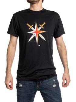 NHL Herren T-Shirt mit alternativem Team-Logo, feuchtigkeitsableitend, kurzärmelig, Vegas Golden Knights, L von CALHOUN