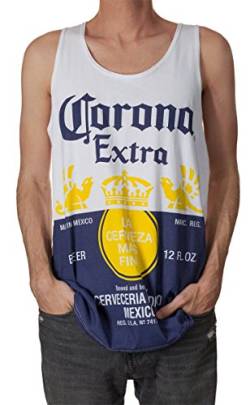 Offizielles Corona Extra Bottle Label Print Herren Tank Top - Weiß - Groß von CALHOUN