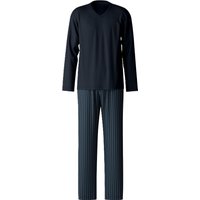 CALIDA Schlafanzug, V-Ausschnitt, Gummibund, für Herren, blau, XL von CALIDA