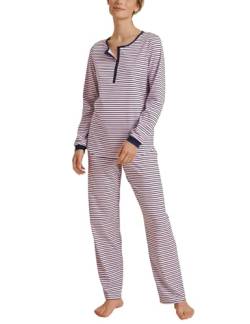 CALIDA Sweet Dreams Pyjama, lang Damen, aus 100% Baumwolle, Hose mit stoffbezogenem Gummibund von CALIDA