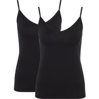 CALIDA Top, 2er-Pack, V-Ausschnitt, für Damen, schwarz, M von CALIDA