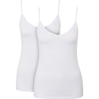 CALIDA Top, 2er-Pack, V-Ausschnitt, für Damen, weiß, S von CALIDA