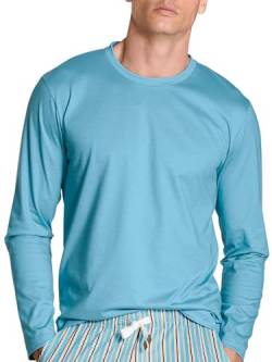 Calida Herren RMX Sleep Weekend Shirt Langarm, Dolphin Blue, 32-34 von CALIDA
