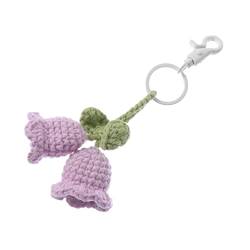 1Stk Anhänger Schlüssel zubehör Gestrickte schlüssel Kette Kinder schlüsselbund handgemachte Geschenke Ornament gewebter Schlüsseldekor gestricktes Dekor die Blumen Dekorationen von CALLARON