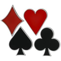 4 Stück Poker-Spielkarten-Brosche Schwarzer Rotes Herz Schwarze Beere Quadratische Hemdnieten Anzüge Emaille-Anstecknadel Poker-Schmuck Für Rucksack Hut Jacke Dekor von CALLARON
