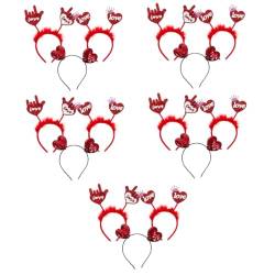 CALLARON 15 Stk Stirnband Valentinstag Party Kopfschmuck Herzförmige Haarbänder Glitter Love Haarband Kopfbedeckungen Für Hochzeitsfeiern Herz Haarreifen Weihnachten Kind Stoff Haarnadel von CALLARON