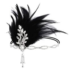 CALLARON 1920Er Jahre Flapper-Stirnband Glänzendes Strass-Stirnband Flapper-Kopfschmuck Kristall-Stirnband Hochzeit-Kopfschmuck Haarschmuck Für Frauen Und Mädchen von CALLARON