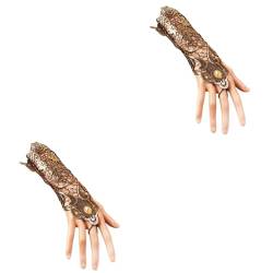 CALLARON 2St Damen Gothic Blumenspitze Steampunk Armband Ring fingerlose Handschuhe Damenanzüge gotisch Ringe uhrenarmbänder Frauen Armband klassisches Armband Schnur Kleidung Fräulein von CALLARON
