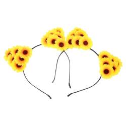 CALLARON 2St Sonnenblumen-Stirnband Haargummis für Damenhaar exquisites Blumenstirnband sonnenblumen haarschmuck Haarbänder Tiara dekoratives Blumenstirnband Sonnenblumenhaar der Sommer Hal von CALLARON