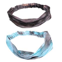 CALLARON 2St Yoga-Stirnband Blase Stirnband Boho-Haarbänder Haargummis Masken mädchen stirnbänder Fitness-Stirnband dehnbares Kopftuch Tie-Dye Kopfbedeckung Knopf Schal Damen Gesichtsmaske von CALLARON