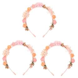 CALLARON 3St Stirnband hair clip flower haarblume dekoratives Stirnband Hochzeits-Stirnband für Frauen Hochzeitsdekoration Schmücken Blumenkopfschmuck Haarreifen die Blumen Kranz von CALLARON