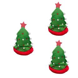 CALLARON 3st Weihnachtsbaummütze Festlicher Feiertags-partyhut Feiertagsthemahüte Rentiermützen Rote Plüsch-weihnachtsmützen Weihnachtswintermütze Geschenk Flanell Kind Clown Weihnachtselfe von CALLARON