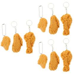 CALLARON 9 Simulation Hühnerbein-Anhänger lebensechtes gefälschtes Brathähnchen -Frites-Schlüsselanhänger Geldbörsen-Schlüsselanhänger Essensgeschenk dekorativer keychian von CALLARON