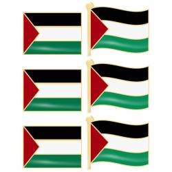 CALLARON Emaille-Brosche Mit Palästina-Flagge 6 Stück Nationale Landesflagge Internationale Reisen Anstecknadel Metall Souvenir Brustnadel Für Hut Kleidung Rucksack Zubehör von CALLARON