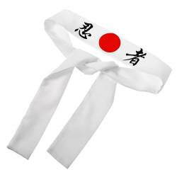 CALLARON Japanisches Hachimaki-Karate Hachimaki Tragbares Weißes Koch-Bandana-Kostüm Dekorative Koch-Kopfbedeckung Für Bushido Samurai Ninja von CALLARON