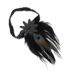 CALLARON Kopfschmuck 4 Stück Pfau-pailletten-stirnband Haarschmuck Aus Den 1920er Jahren Party-haare Kopfbedeckung Vintage Flapper-stirnband Aus Den 1920er Jahren Fräulein Feder Laufsteg von CALLARON