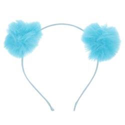 CALLARON Pelzknäuel-stirnband Bommelkopfbedeckung Stirnband Mit Katzenohren Haarschmuck Für Damen Alien-stirnband Pompom-ball-stirnband Pom-pom-stirnbänder Kosmetik Baby Haarball Plüsch von CALLARON