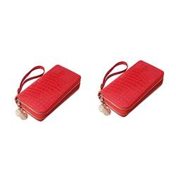 CALLARON Reisebrieftasche 2 Stück Doppelreißverschluss Handtasche Für Reisen Geldbörse von CALLARON
