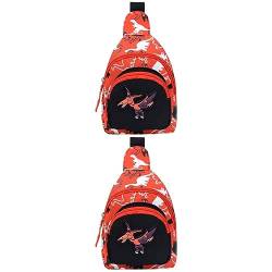 CALLARON Riementasche 2 Stück Für Kinder Mädchen Jungen Tagesmode Verstellbares Muster Süße Kinder Nylon Wandern Mini-Body Für Reisen Brust Bauchtaschen Umhängetasche Taille Teenager von CALLARON