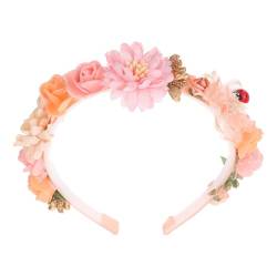 CALLARON Stirnband Hochzeitshaarbänder Stirnbänder für Damen hair clip flower haarblume Blumengirlandendekorationen Schmücken Blumenstirnbänder florales Stirnband Cosplay Haarschmuck von CALLARON