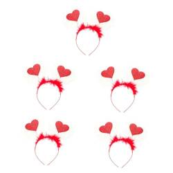 CALLARON Valentine Liebes-feder-stirnband Valentine Bopper Stirnbänder Liebe Pailletten-stirnband Valentinstag Haarreifen Amor Stirnband Rot Amorkopf Bopper Plastik Kind Prinzessin Bopper von CALLARON