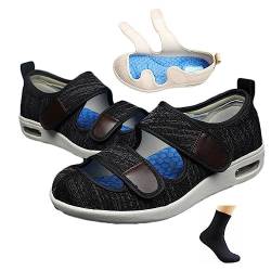 CALMR Diabetiker Schuh für Geschwollene Füße, Senioren Extra Breite Orthopädische Air Cushion Schuhe mit Klettverschluss Herren Damen Gesundheitsschuhe Präventivschuhe,C-43 EU von CALMR