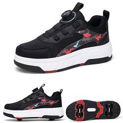 Rollerschuhe, Rollschuhe, Skateboardschuhe, Kinderrollschuhe, Skates, Rollschuhe, Turnschuhe, Laufschuhe, Mädchen und Frauen -Roller -Sneakers,Black-32EU von CALMR