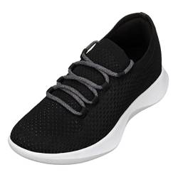 CALTO Herren Unsichtbare Höhensteigerung Elevator Schuhe – Ultraleichte sportliche Sneakers – 6,1 cm größer, schwarz grau, 42 2/3 EU von CALTO