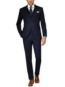 CALVINSUIT Herren Anzug 3-teilig Slim Fit Smoking mit Zwei Knöpfen für die Business Hochzeitsfeier lässig von CALVINSUIT