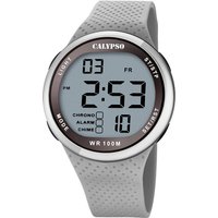 CALYPSO WATCHES Digitaluhr Calypso Herren Jugend Uhr Digital, Herren, Jugend Armbanduhr rund, Kunststoffarmband grau, Sport von CALYPSO WATCHES