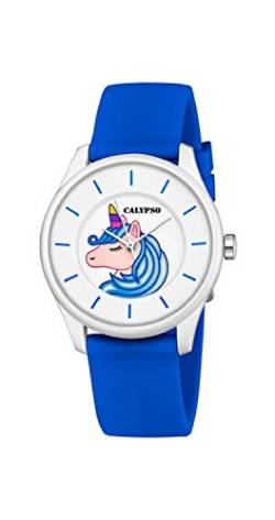 CALYPSO Uhr Für Damen K5733/E Sweet Time Weiß Silikon Case BlauSilikon Band von CALYPSO