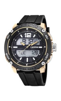 Calypso Herren Analog-Digital Gesteppte Daunenjacke Uhr mit Kunststoff Armband K5796/3 von CALYPSO