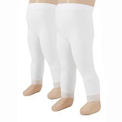 2 PAAR MIKROFASER BABY LEGGINS MIT SPITZE | 12/18/ 24 Monate | 50 DEN | SCHWARZ, WEISS | ITALIAN HOSIERY | (12 Monate, Weiss) von CALZITALY