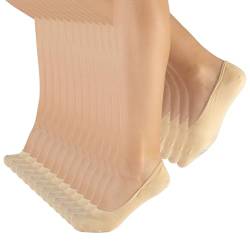 CALZITALY 6/12 Paar Füsslinge Unisex aus Baumwolle, Unsichtbare Sneakersocken für Mann und Frau, Made in Italy (43-46, 12 Paar - Beige) von CALZITALY