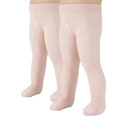 CALZITALY 2 Paar Baby Strumpfhose aus Mikrofaser | Weiß, Rosa | 3-24 Monate | 40 DEN | Made in Italy (18 Monate, Rosa) von CALZITALY