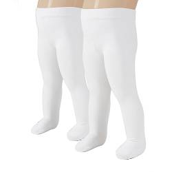 CALZITALY 2 Paar Baby Strumpfhose aus Mikrofaser | Weiß, Rosa | 3-24 Monate | 40 DEN | Made in Italy (3 Monate, Weiß) von CALZITALY