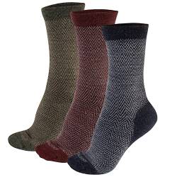 CALZITALY 3 Paar von Socken aus Merinowolle mit Zickzack Muster | Bordeaux, Grün, Blau | 35/38, 39/42, 43/46 | Made in Italy (43-46, Mehrfarbig) von CALZITALY