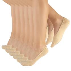 CALZITALY 6/12 Paar Füsslinge Unisex aus Baumwolle, Unsichtbare Sneakersocken für Mann und Frau, Made in Italy (35-38, 6 Paar - Beige) von CALZITALY